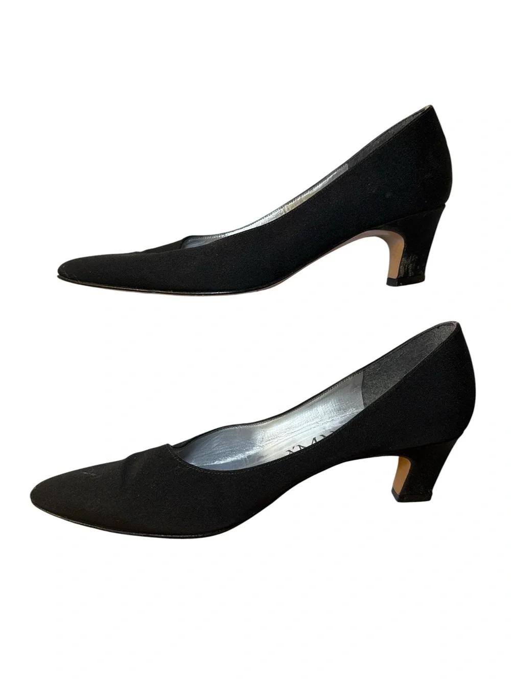 Vintage A’Mano Women’s Black Kitten Heels Size 7.5 Medium EUC